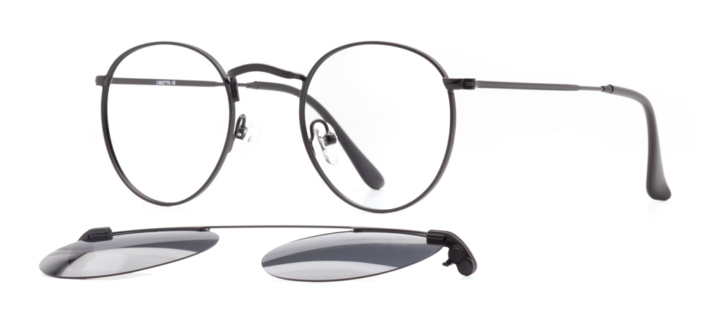 CARETTA Clipon Baby Man,Woman,Unisex Round Full-Rimmed Metal Polarize CRTTA MTL 7555-C.04